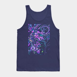 Abstract Liquid Chrome Psychedelic Pattern Festivals EDM Tank Top